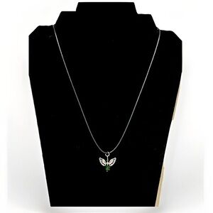 Green angel pendant with silver wings on leather cord #fairycore #whimsygoth
